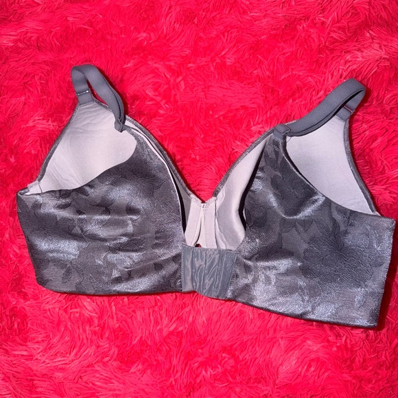Cacique Lace Gray Floral Underwire Lightly Lined Full Coverage Bra - Picture 5 of 8
